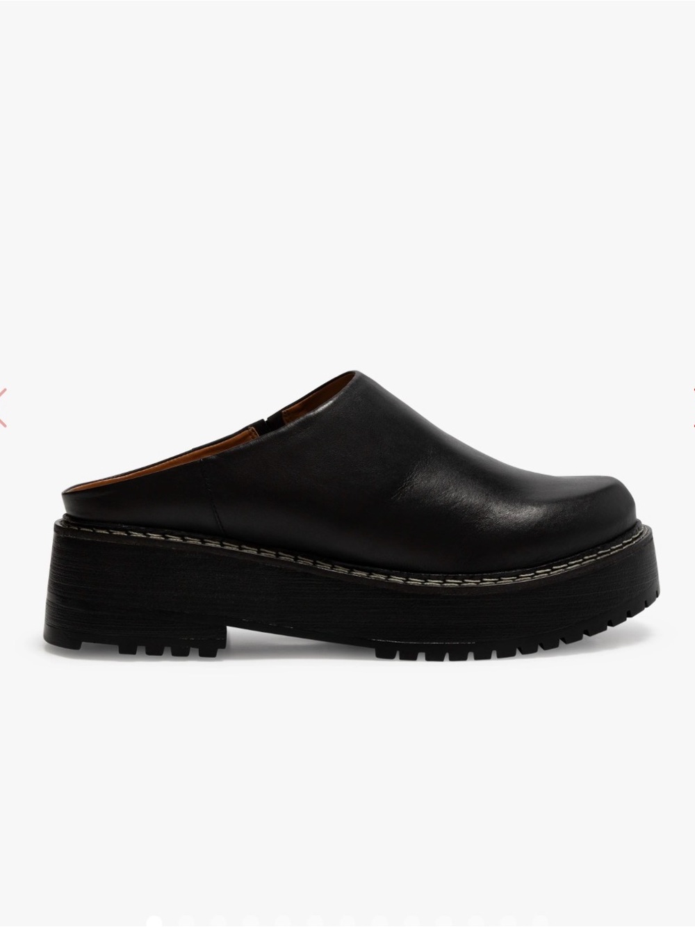 Matisse Lena Chunky Clog - Black Leather Platform Mule